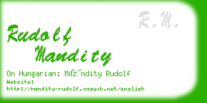 rudolf mandity business card